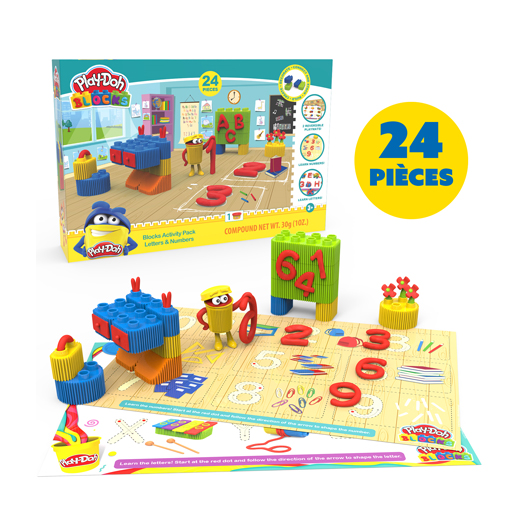 Play-doh Blocks – Coffret lettres et chiffres – 24 pcs
