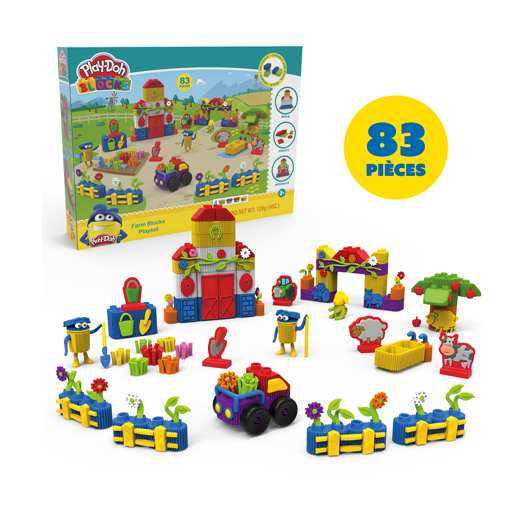 Play-doh Blocks – Coffret la ferme – 83 pcs